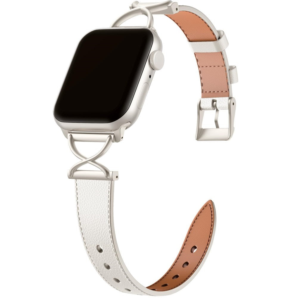 Apple Watch (38/40/SE/41/42mm) Nøytral kunstskinnrem - Hvit