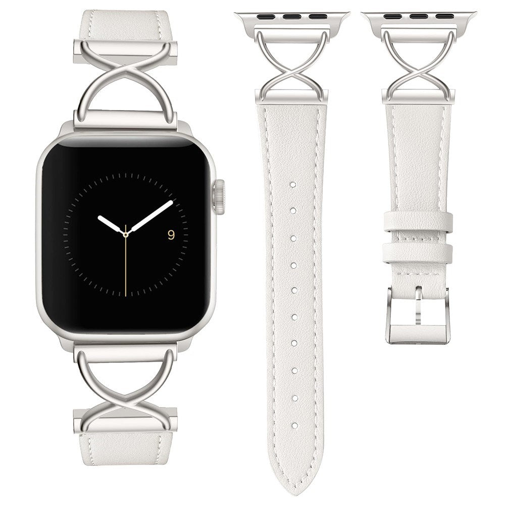 Apple Watch (38/40/SE/41/42mm) Nøytral kunstskinnrem - Hvit