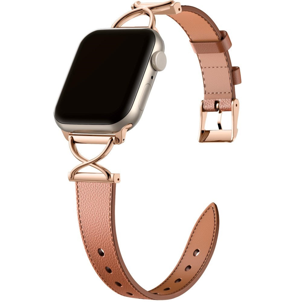 Apple Watch (38/40/SE/41/42mm) Nøytral kunstskinnrem - Brun