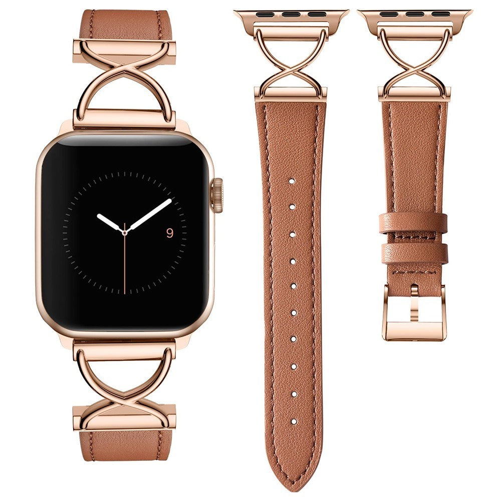 Apple Watch (38/40/SE/41/42mm) Nøytral kunstskinnrem - Brun