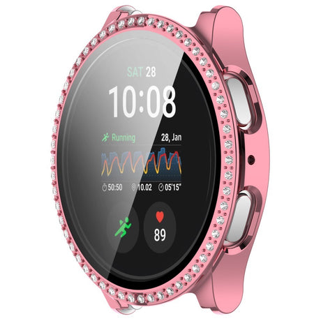 Samsung Galaxy Watch 7 (40mm) Deksel i Hardplast med Innebygd Skjermbeskytter - Rosa & Rhinsten