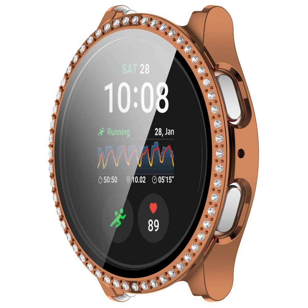 Samsung Galaxy Watch 7 (40mm) Deksel i Hardplast med Innebygd Skjermbeskytter - Bronse & Rhinsten