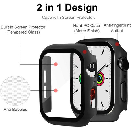 Apple Watch 10 (46mm) Hard Plast Deksel med Innebygd Skjermbeskytter - Rød