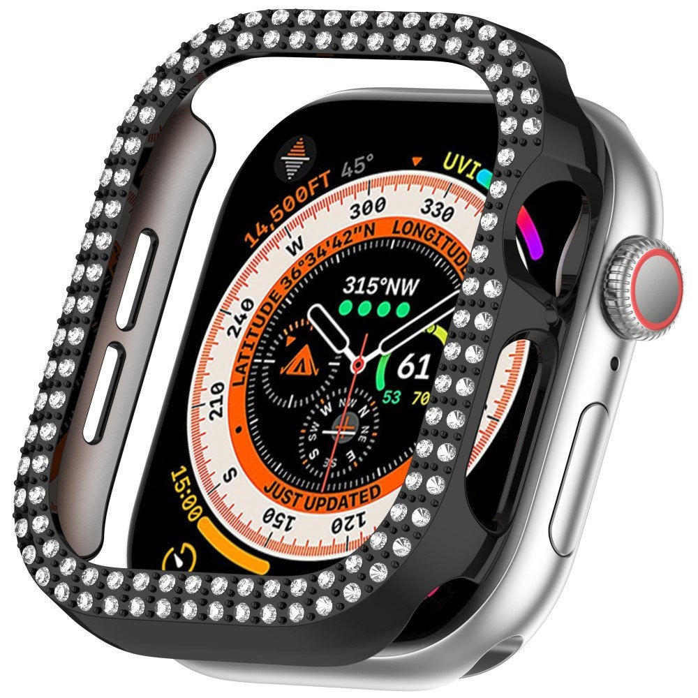 Apple Watch 10 (42mm) Hard Plastik Deksel - Svart / Rhinsten