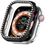 Apple Watch 10 (42mm) Hard Plast Deksel - Svart / Rhinsten