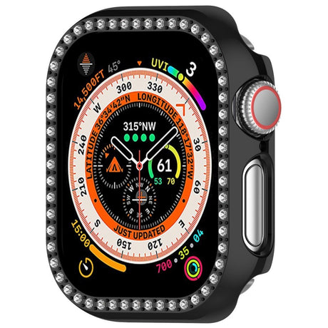 Apple Watch 10 (42mm) Hard Plast Deksel - Svart / Rhinsten