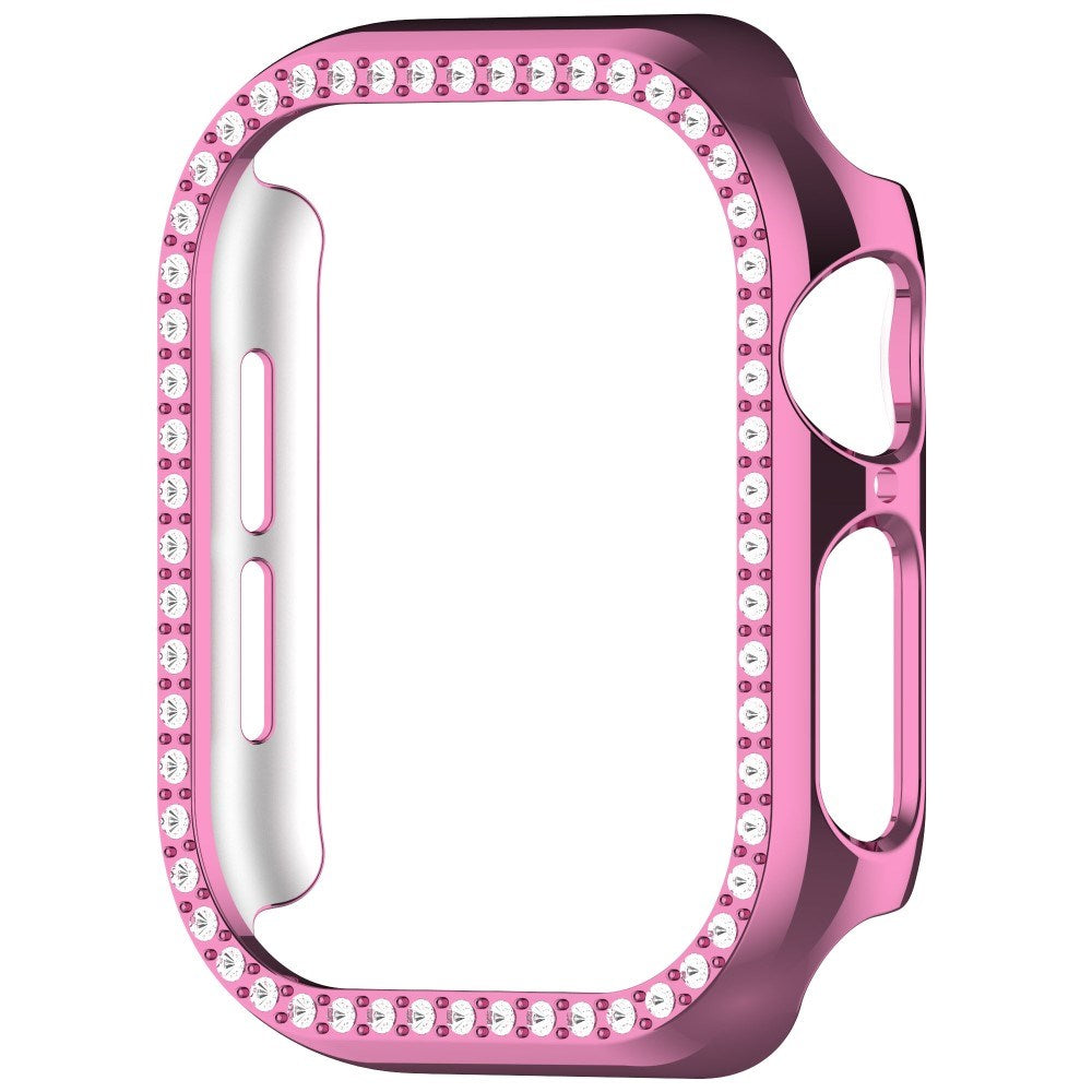 Apple Watch 10 (42mm) Hard Plast Deksel - Pink / Rhinsten