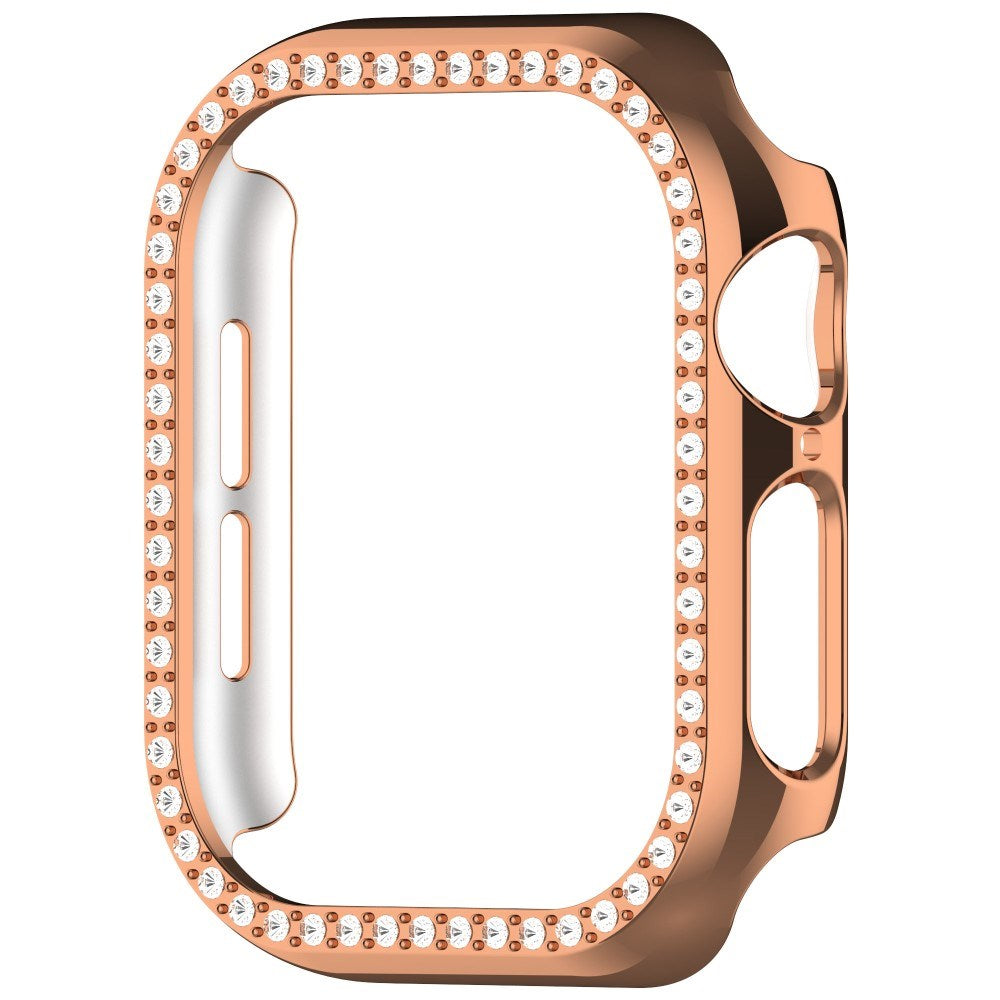 Apple Watch 10 (42mm) Hard Plast Deksel - Rose Gold / Rhinsten