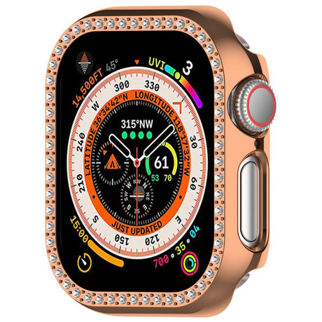 Apple Watch 10 (42mm) Hard Plast Deksel - Rose Gold / Rhinsten