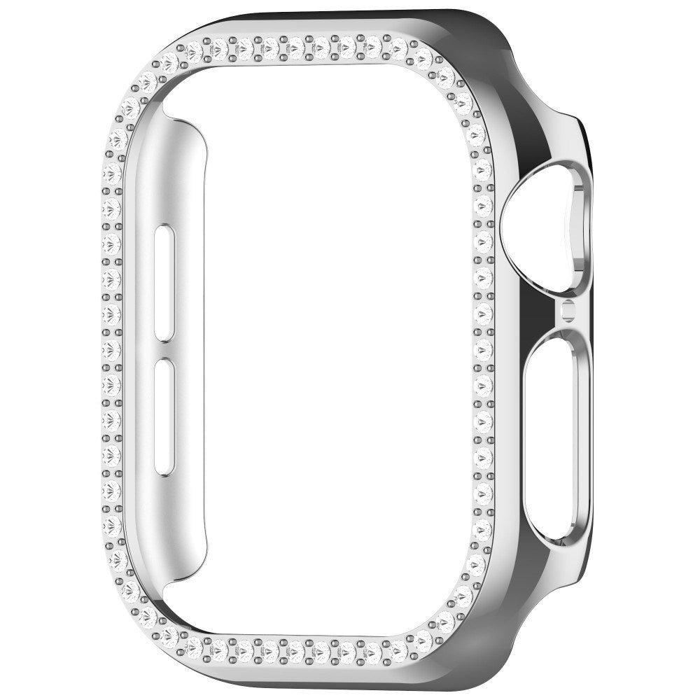 Apple Watch 10 (42mm) Hard Plast Deksel - Sølv / Rhinsten