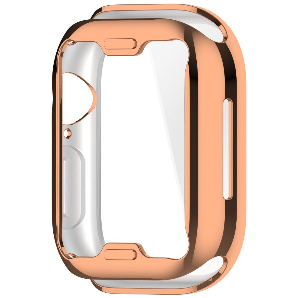 Apple Watch 10 (42mm) Fleksibelt Plast Deksel med Skjermbeskyttelse - Rose Gold