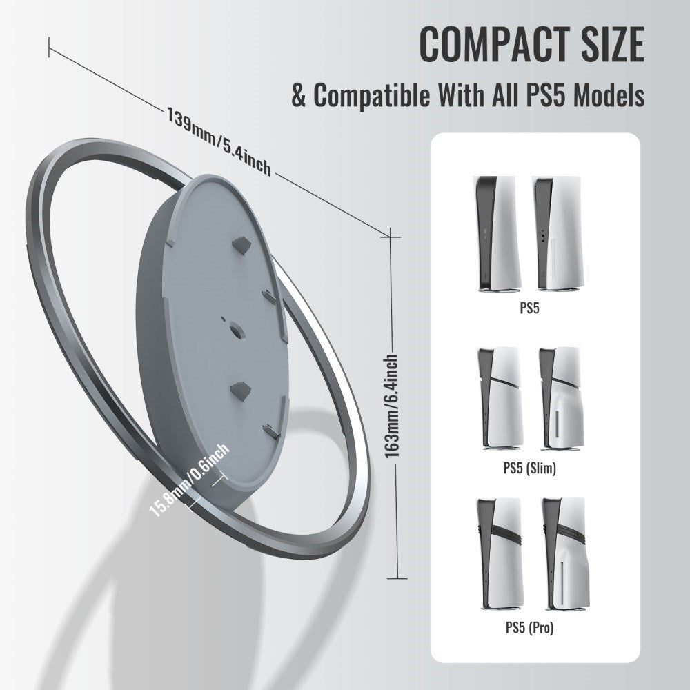 Stativ for PS5 / PS5 Pro / PS5 Slim - Grå