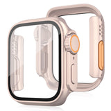 Apple Watch 11 / 10 (46mm) Hardt Plast Deksel m. Innebygd Skjermbeskyttelsesglass - Rose Gold