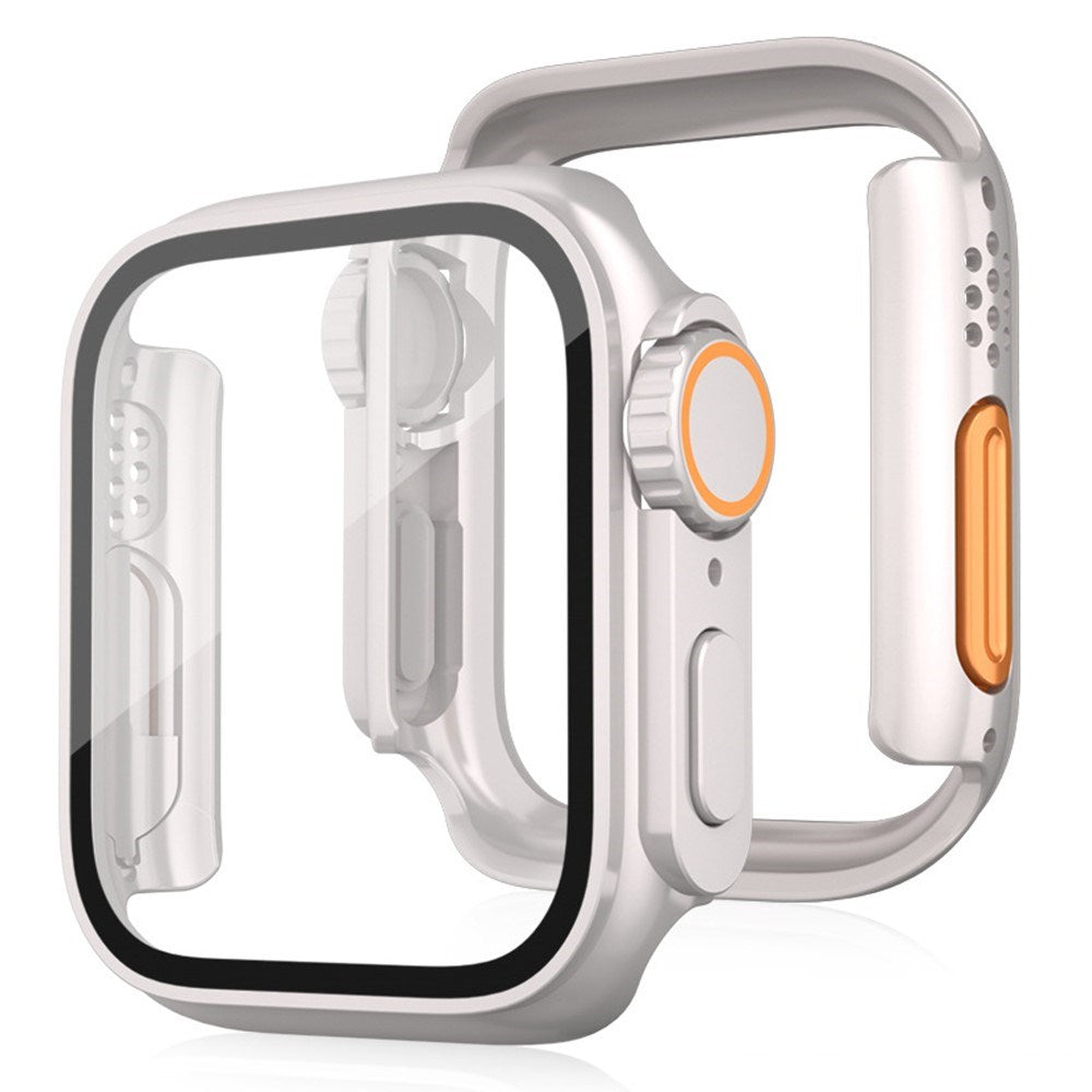 Apple Watch 11 / 10 (46mm) Hardt Plast Deksel m. Innebygd Skjermbeskyttelsesglass - Starlight