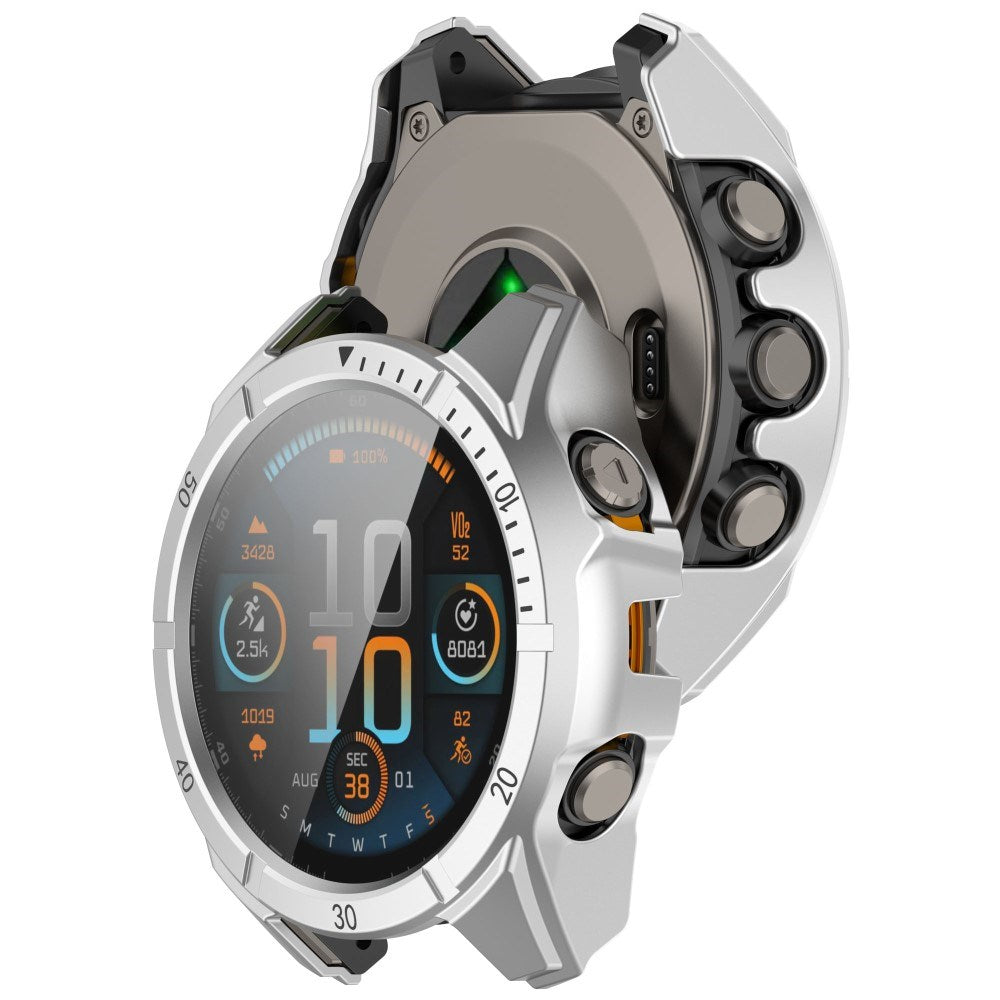 Garmin Tactix 8 AMOLED (51mm) Hardt Plast Deksel m. Beskyttelsesglass - Sølv / Svart