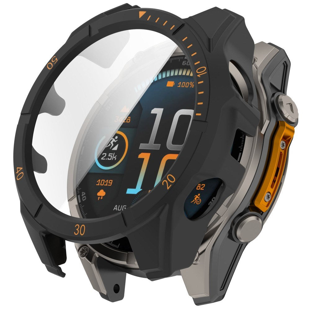 Garmin Tactix 8 AMOLED (51mm) Hardt Plast Deksel m. Beskyttelsesglass - Svart / Oransje