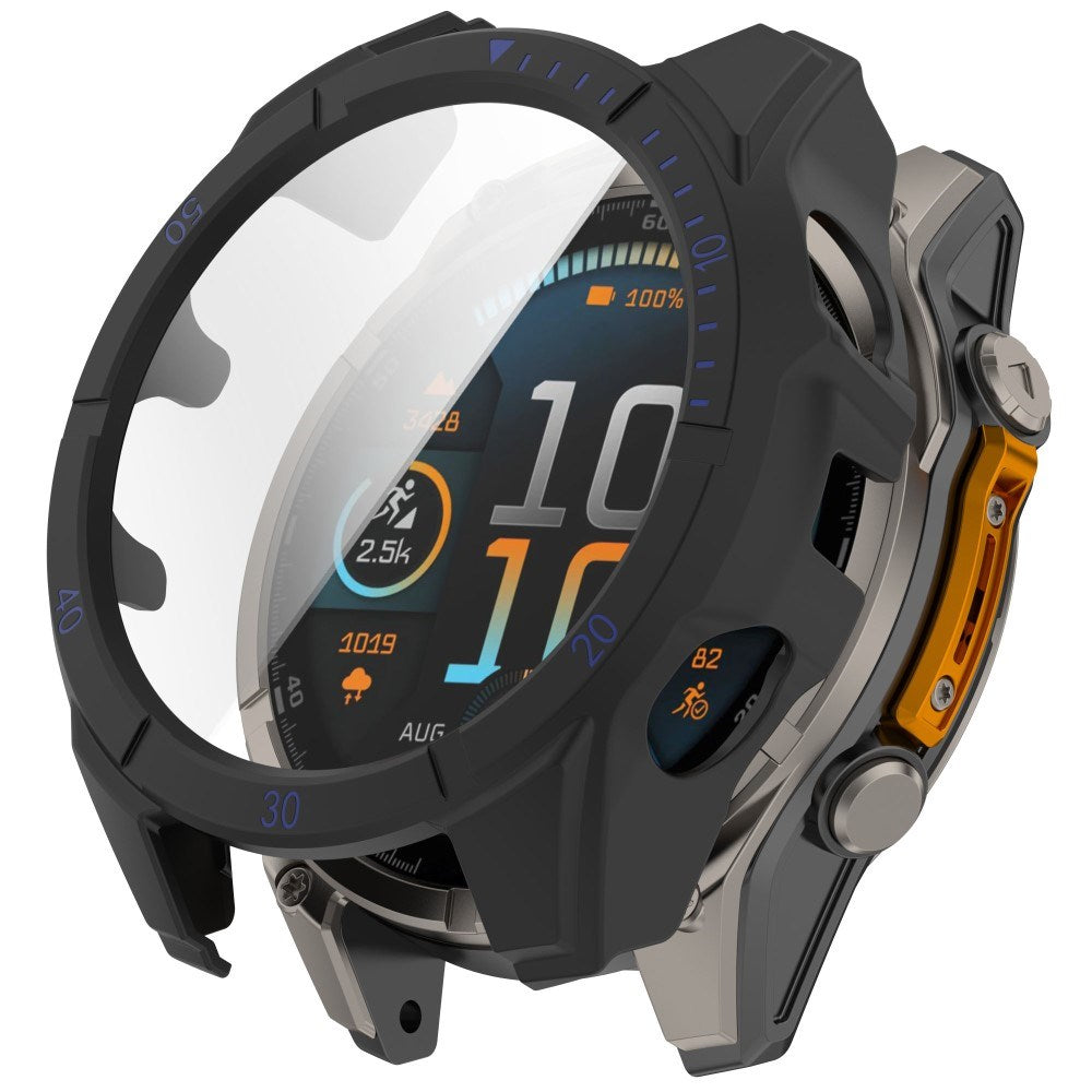 Garmin Tactix 8 AMOLED (51mm) Hardt Plast Deksel m. Beskyttelsesglass - Svart / Blå