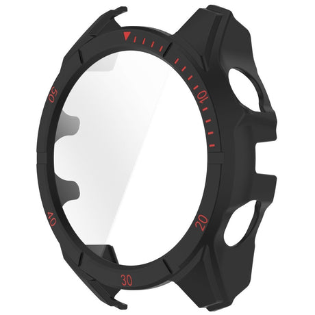Garmin Tactix 8 AMOLED (47mm) Hardt Plast Deksel m. Beskyttelsesglass - Svart / Rød