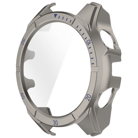 Garmin Tactix 8 AMOLED (47mm) Hardt Plast Deksel m. Beskyttelsesglass - Titanium / Blå