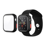 Apple Watch SE / 6 / 5 / 4 (44mm) Fleksibelt Plast Deksel m. Herdet Skjermbeskyttelsesglass - Svart