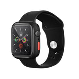 Apple Watch SE / 6 / 5 / 4 (44mm) Fleksibelt Plast Deksel m. Herdet Skjermbeskyttelsesglass - Svart