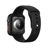 Apple Watch SE / 6 / 5 / 4 (44mm) Fleksibelt Plast Deksel m. Herdet Skjermbeskyttelsesglass - Svart