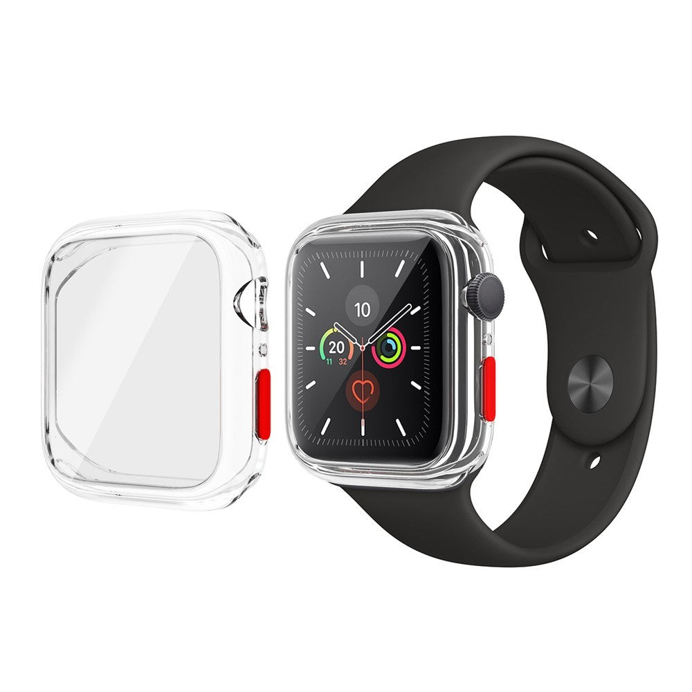 Apple Watch SE / 6 / 5 / 4 (44mm) Fleksibelt Plast Deksel m. Herdet Skjermbeskyttelsesglass - Gjennomsiktig