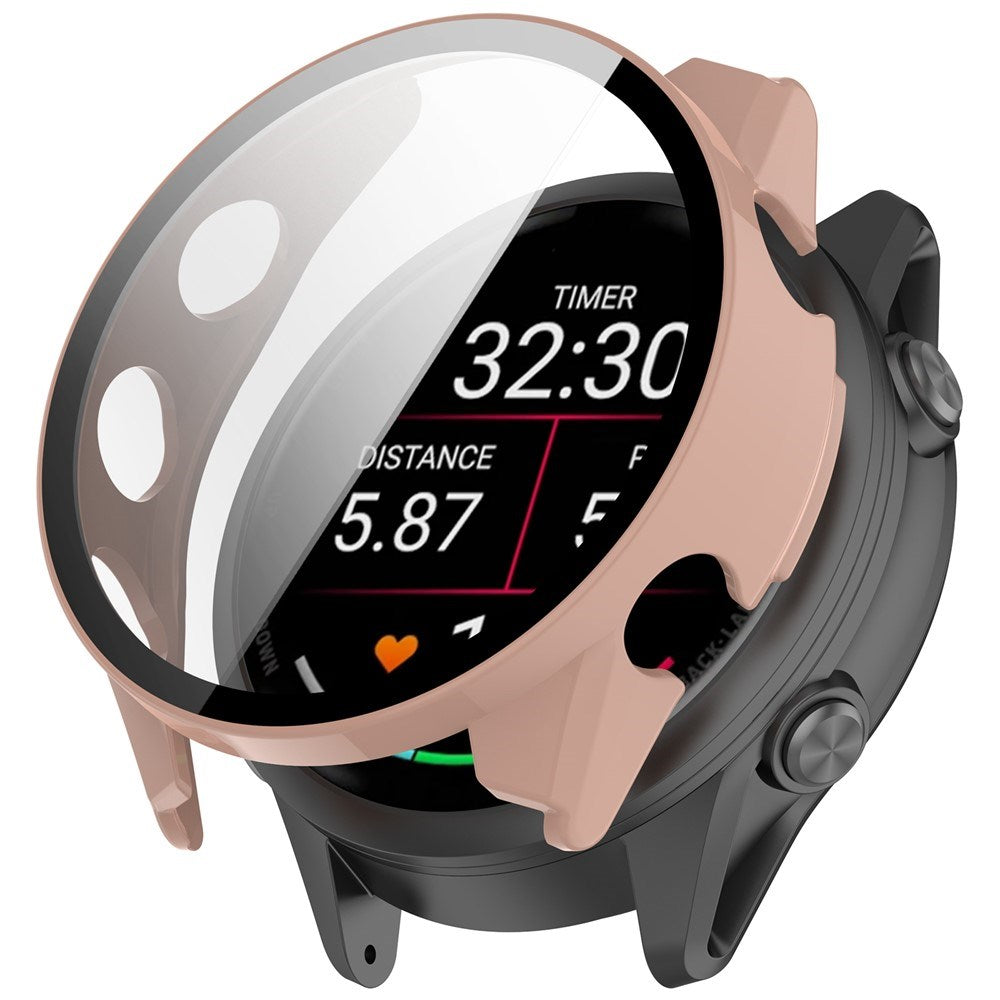 Garmin Forerunner 570 (47mm) Deksel med Skjermbeskytter i Herdet Glass - Rosa