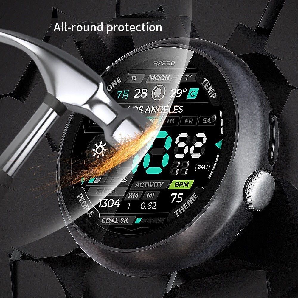 Google Pixel Watch 4 (45 mm) Hard Plast Deksel med Innebygd Skjermbeskytter – Gjennomsiktig