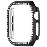 Apple Watch Series 12 (42mm) Hardt Plast Deksel - Svart & Rhinsten