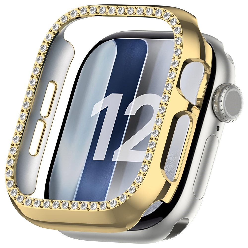 Apple Watch Series 12 (42mm) Hardt Plast Deksel - Gull & Rhinsten