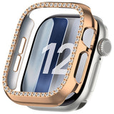 Apple Watch Series 12 (42mm) Hardt Plast Deksel - Rose Gold & Rhinsten