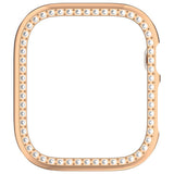 Apple Watch Series 12 (42mm) Hardt Plast Deksel - Rose Gold & Rhinsten