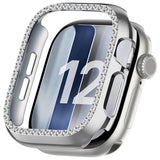 Apple Watch Series 12 (42mm) Hardt Plast Deksel - Sølv & Rhinsten