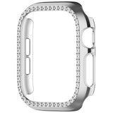 Apple Watch Series 12 (42mm) Hardt Plast Deksel - Sølv & Rhinsten