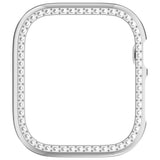 Apple Watch Series 12 (42mm) Hardt Plast Deksel - Sølv & Rhinsten