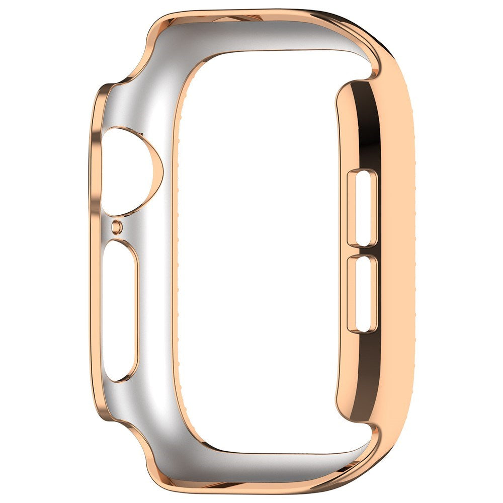 Apple Watch Series 12 (46mm) Hardt Plast Deksel - Rose Gold & Rhinsten