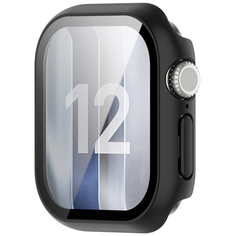Apple Watch Series 12 (42mm) Hardt Plast Deksel med Innebygd Skjermbeskyttelsesglass - Svart