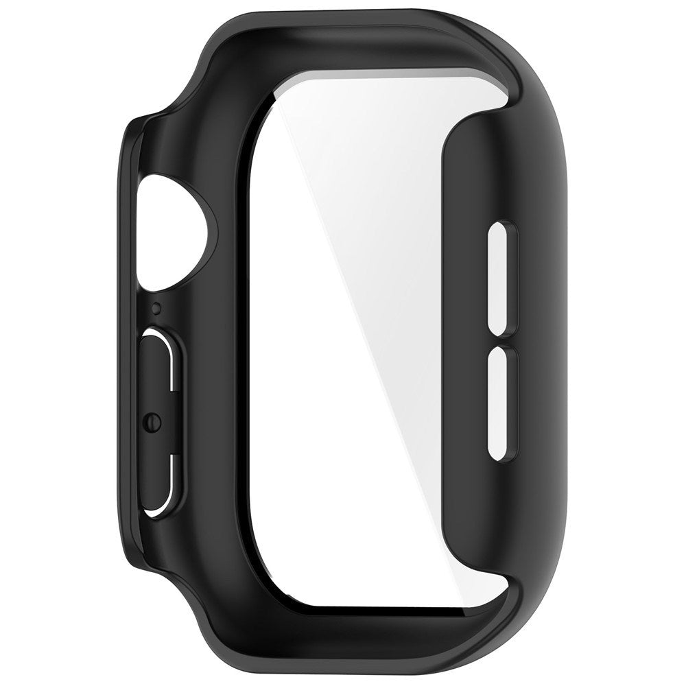 Apple Watch Series 12 (42mm) Hardt Plast Deksel med Innebygd Skjermbeskyttelsesglass - Svart