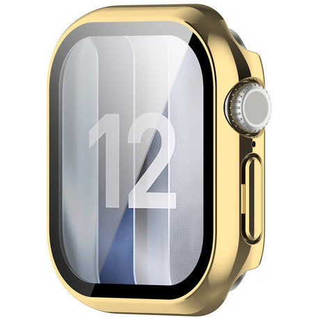 Apple Watch Series 12 (42mm) Hardt Plast Deksel med Innebygd Skjermbeskyttelsesglass - Gull