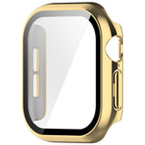 Apple Watch Series 12 (42mm) Hardt Plast Deksel med Innebygd Skjermbeskyttelsesglass - Gull