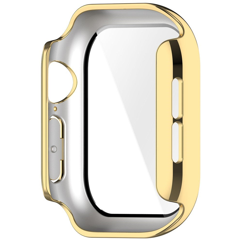 Apple Watch Series 12 (42mm) Hardt Plast Deksel med Innebygd Skjermbeskyttelsesglass - Gull