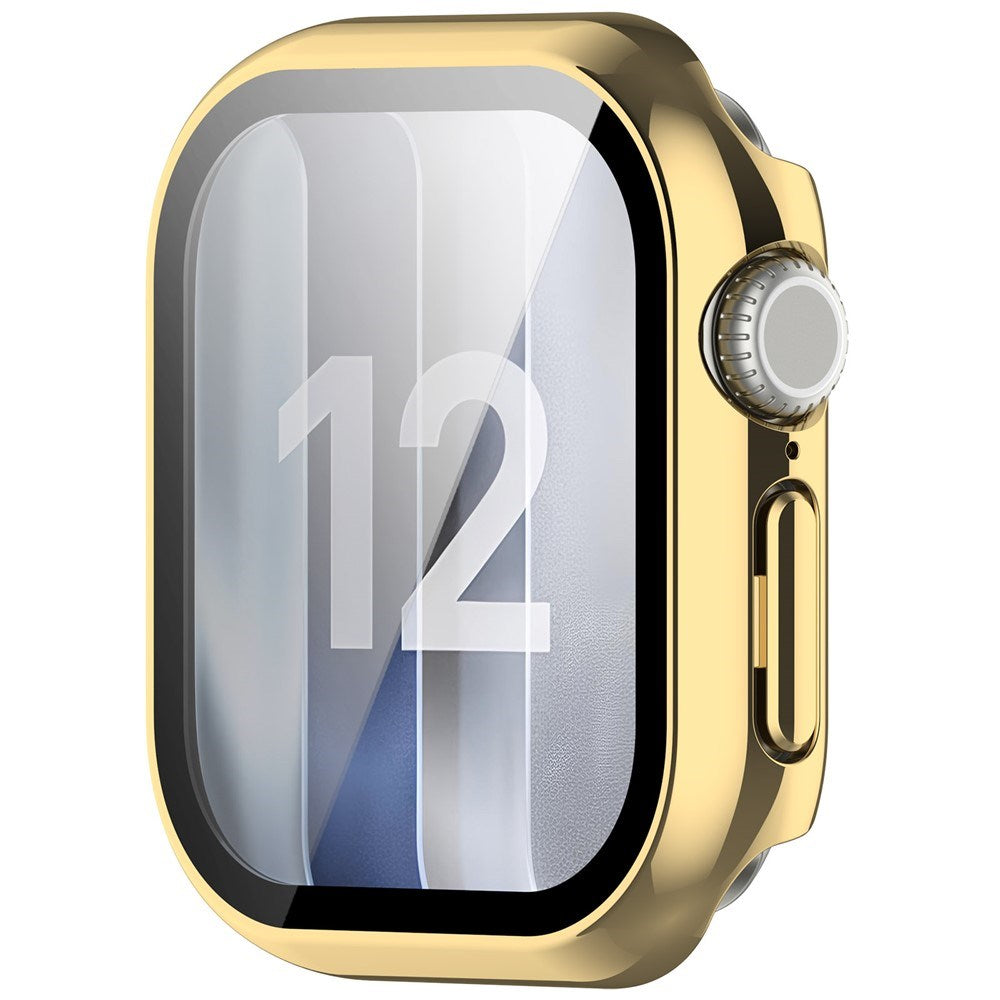 Apple Watch Series 12 (46mm) Hardt Plast Deksel med Innebygd Skjermbeskyttelsesglass - Gull