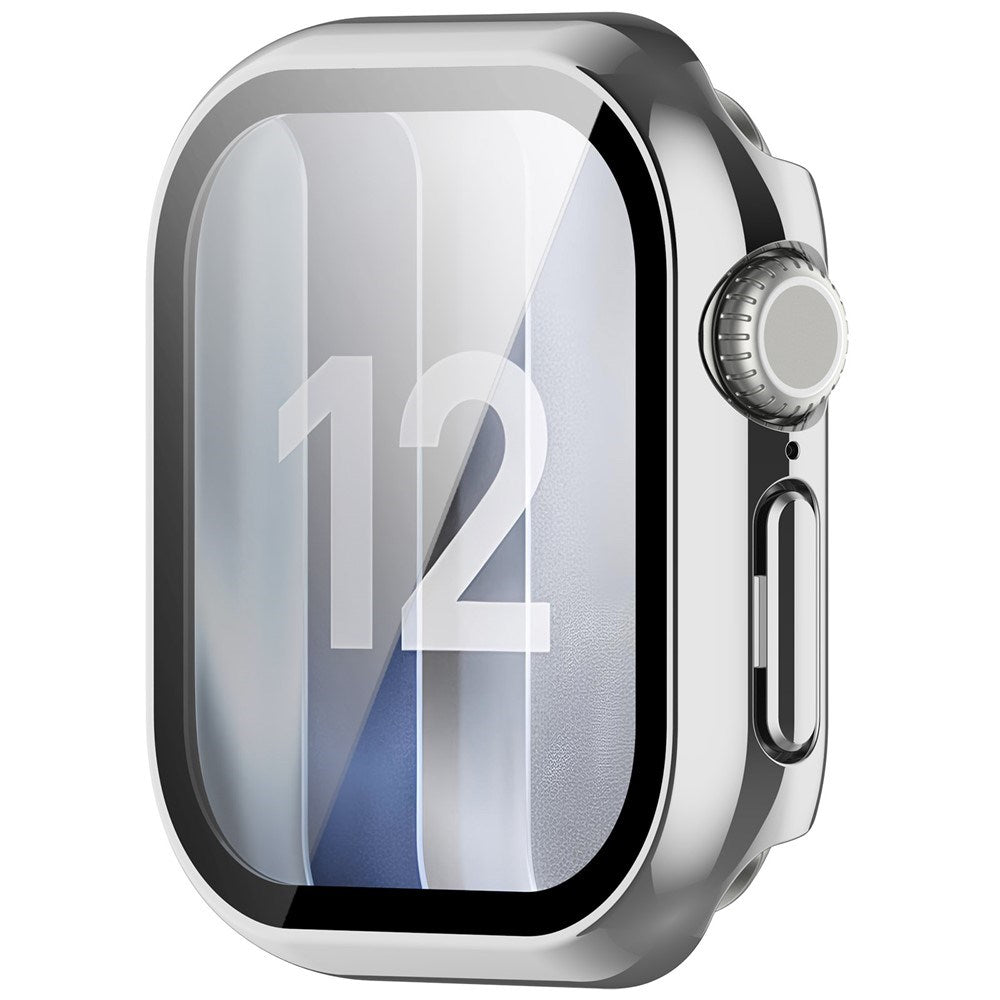 Apple Watch Series 12 (46mm) Hardt Plast Deksel med Innebygd Skjermbeskyttelsesglass - Sølv