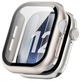 Apple Watch Series 12 (46mm) Hardt Plast Deksel med Innebygd Skjermbeskyttelsesglass - Rose Gold
