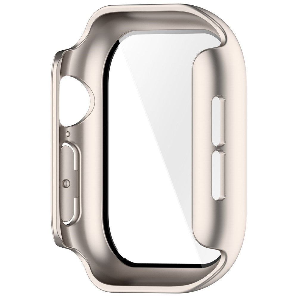 Apple Watch Series 12 (46mm) Hardt Plast Deksel med Innebygd Skjermbeskyttelsesglass - Rose Gold