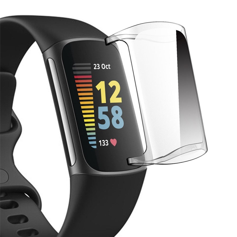Fitbit Charge 6 / 5 ENKAY Fleksibelt Plast Deksel - Gjennomsiktig
