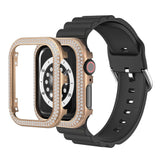 Apple Watch 4/5/6/SE (44mm) Metalldeksel - Rhinestone Dekorasjon - Rose Gold