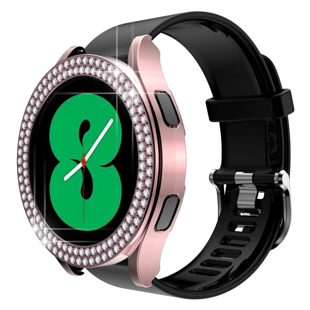 Samsung Galaxy Watch 4 / 5 44mm Hard Plast Deksel m. Rhinestone - Rosa