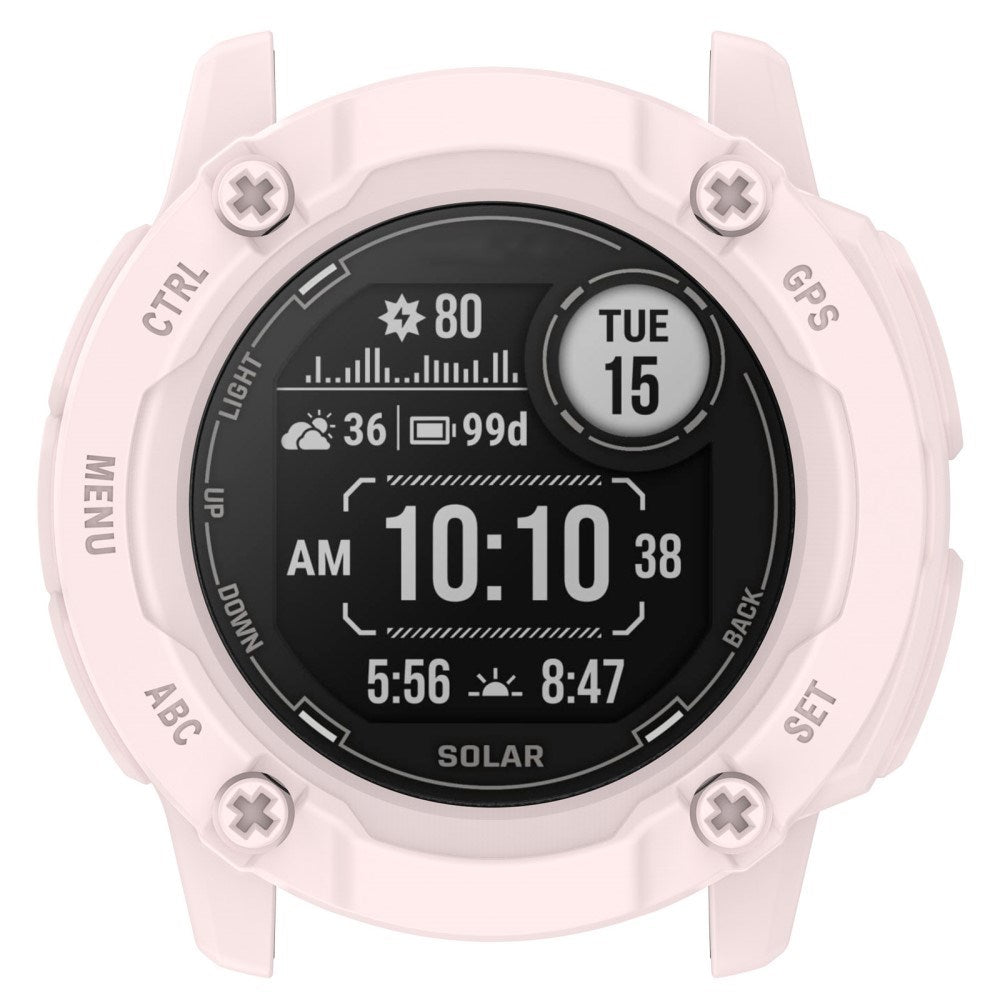 Garmin Instinct 2X Solar Fleksibelt TPU Plast Deksel – Rosa